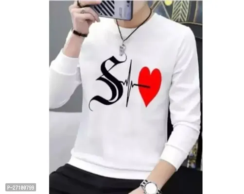 Comfortable White Polyester Round Neck Tees For Men-thumb0