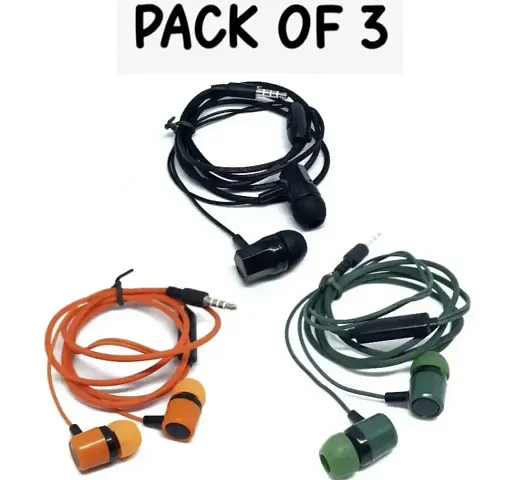 Earphone Pack of 3pcB 1 G 1 O 1