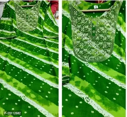 Stylish Green Rayon Printed Stitched Kurta For Women-thumb0