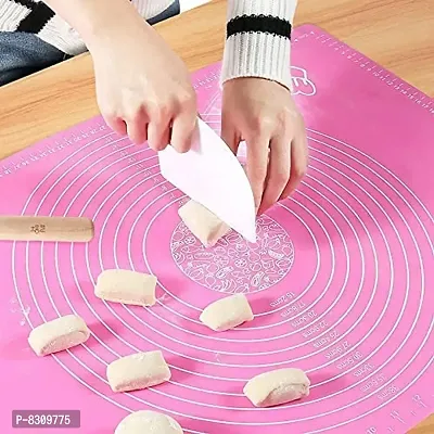 Silicone Baking Mat Silicone Non-Stick Fondant Rolling Mat Stretchable ndash; Multicolor (Baking Mat 50 * 40 cm)-thumb4