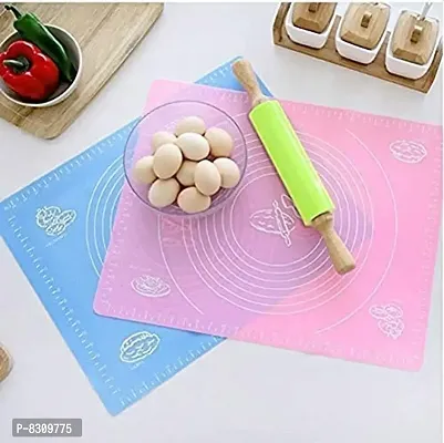 Silicone Baking Mat Silicone Non-Stick Fondant Rolling Mat Stretchable ndash; Multicolor (Baking Mat 50 * 40 cm)-thumb5