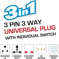 3 Way Plug Adapter Switch 3 PIN 3 Way Universal Conversion Plug Individual 3 in 1 Universal Travel Adapter Multi-Plug Individual Switch 3 PIN 3 Way Plug-thumb2
