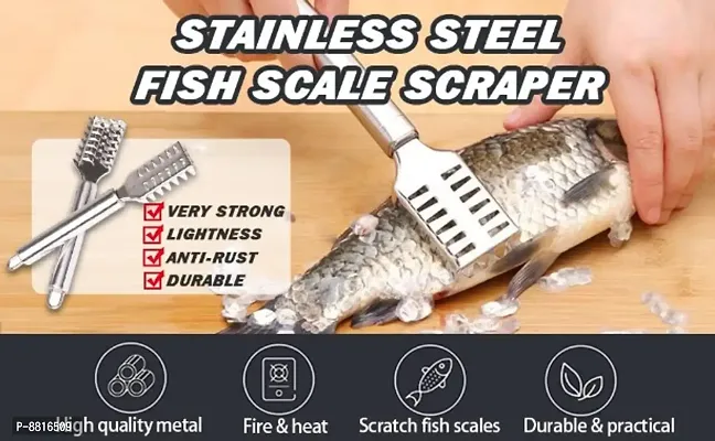 1 PCS Staineless Steel Living Fish Scale Shaver Fish Scale Scraper for Fast Cleaning Fish Skin-thumb2