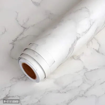 White Marble Foil Paper Sticker Roll | for Kitchen Wall Size| Drawers | Self-Adhesive Wall Sticker | Waterproof Anti-Mold and Heat Resistant (White Marble Foil Sticker)(40*300)