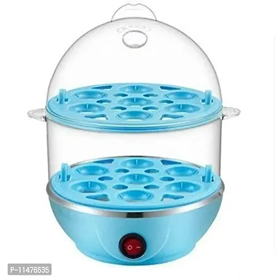 Multi-Function Electric 2 Layer Egg Boiler Cooker Steamer, Double Layer Egg Boiler Electric Automatic Off 14 Egg Poacher for Steaming, Cooking, Boiling and Frying-thumb0