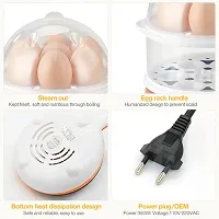 Multi-Function Electric 2 Layer Egg Boiler Cooker Steamer, Double Layer Egg Boiler Electric Automatic Off 14 Egg Poacher for Steaming, Cooking, Boiling and Frying-thumb1