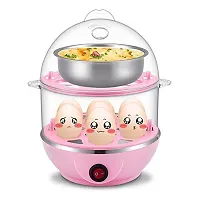 Multi-Function Electric 2 Layer Egg Boiler Cooker Steamer, Double Layer Egg Boiler Electric Automatic Off 14 Egg Poacher for Steaming, Cooking, Boiling and Frying-thumb2