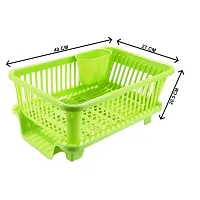 Dish Rack Utensil Drainer Drying Basket for Kitchen with draining Tray After wash Tool Cutlery Fork Organizer(GREEN)-thumb1