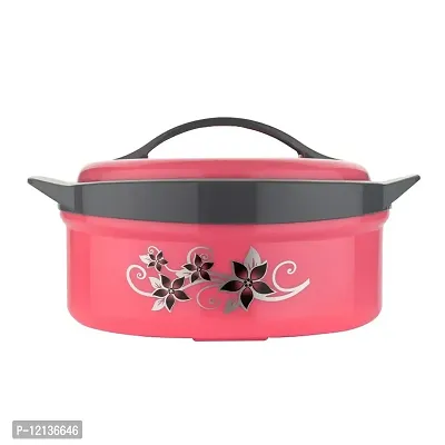 Inner Steel Insulated Casserole Hot Pot for Roti/Chapati Hot Box Chapati Box/Casserole 1500ml (Pink)-thumb3