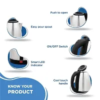 Electric Kettle 2L with Stainless Steel Body, Easy and Fast Boiling of Water for Instant Noodles, Soup, Tea etc.-thumb1