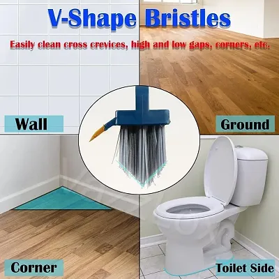 Plastic Bathroom Cleaning Rotating Brush With Wiper