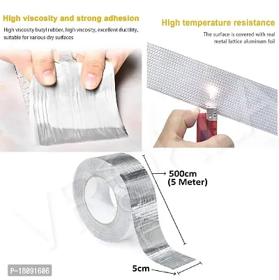 Leakage Repair Waterproof Tape for Pipe Leakage Roof Water Leakage (5cmx5m) (Silver)-thumb2