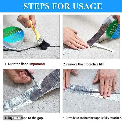 Leakage Repair Waterproof Tape for Pipe Leakage Roof Water Leakage (5cmx5m) (Silver)-thumb5