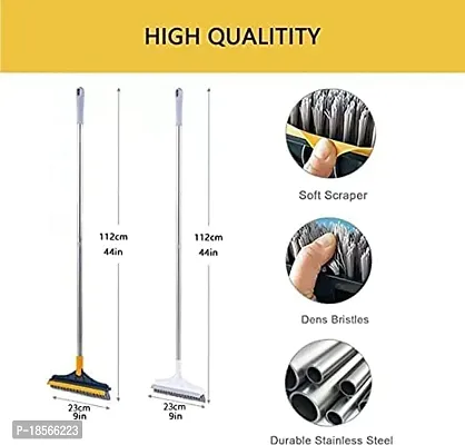 3 in 1 Bathroom Cleaning Brush with Wiper Upgraded, 180deg; Rotating Long Handle Stick Tiles Cleaning Bathroom Floor Cleaning Brush Accessories-thumb5