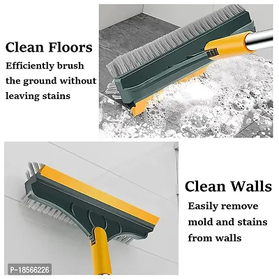 Bathroom Cleaning Brush with Wiper 3 in 1 Tiles Cleaning Brush Floor Scrub Bathroom Brush with L-thumb2