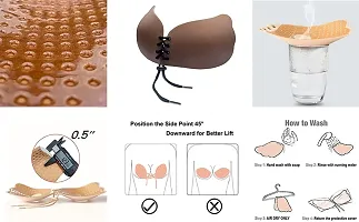 Silicone Gel Invisible Bra Self-Adhesive Stick On Push up Strapless Bra Silicone Peel and Stick Bra Pads Silicone Push Up Bra Pads (Free Size) PACK OF 2-thumb2