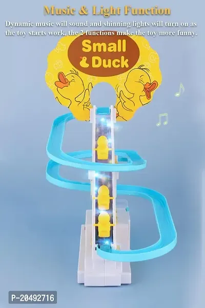 Duck Slide Toy Set, Funny Automatic Stair-Climbing Ducklings Carto, Multi-thumb0