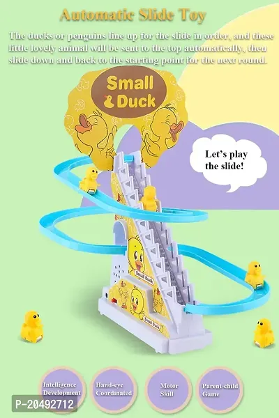 Duck Track Toys for Kids - Small Ducks Stair Climbing Toys for Kids , Escalator Toy with Lights and Music - 3 Duck Included ( Duck Track )-thumb5