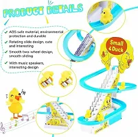3 Duck Slide Toy Set, Funny Automatic Stair Climbing Ducklings Cartoon Race Track Set Little Lovely Duck Slide Toy Escalator Toy (Small Duck Track Racer)-thumb1