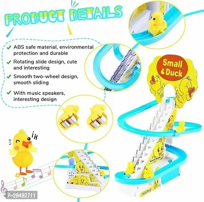 3 Duck Slide Toy Set, Funny Automatic Stair Climbing Ducklings Cartoon Race Track Set Little Lovely Duck Slide Toy Escalator Toy (Small Duck Track Racer)-thumb2