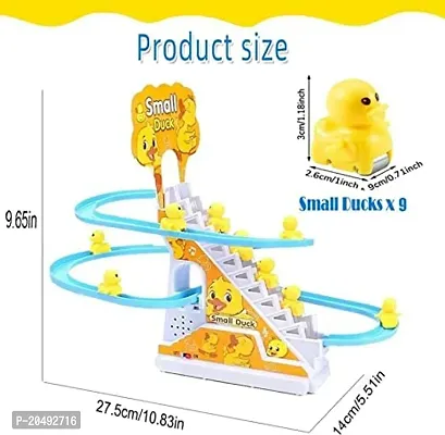 Duck Slide Toy Set, Funny Automatic Stair-Climbing Ducklings Carto, Multi-thumb4