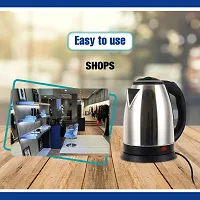 Electric Kettle with Stainless Steel Body, 2 litre, used for boiling Water, making tea and coffee, instant noodles, soup etc. 1500 Watt (Silver)-thumb1