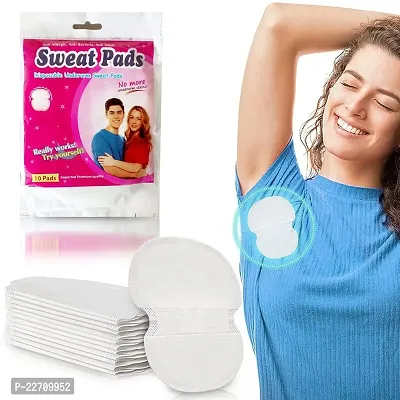 Underarms Sweat Pads Disposable Highly Absorbent Sweat Pads Cotton Anti Allergic, Anti Bacteria, Anti Smell For Men And Women (Pack of 10)-thumb2