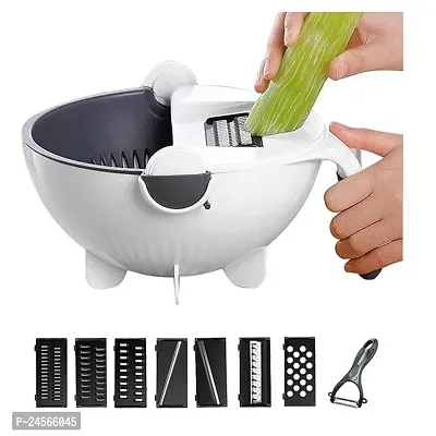 Store 9 in 1 Vegetable Cutter Slicer with Drain Basket for Vegetable Chopper Graters Capacity 2L | Salad Machine for Kitchen Use