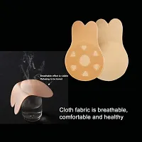 Women Lift up Invisible Bra Tape Push up Strapless Bra Self Adhesive Backless Sticky Bra Rabbits Ears Shape Breast Lift Petals Reusable Beige-thumb2