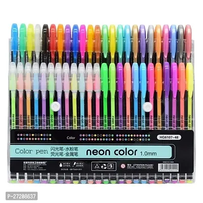 48 Pc Color gel pens,Glitter, Metallic, Neon pens Set Good gift For Coloring,Sketching,Painting, Drawing-thumb0