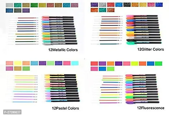 48 Pc Color gel pens,Glitter, Metallic, Neon pens Set Good gift For Coloring,Sketching,Painting, Drawing-thumb2