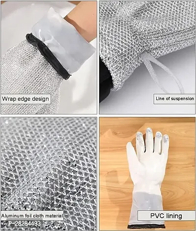 Multifunctional Wire Dishwashing Steel Wire Insulated Waterproof Gloves - 2 Pc-thumb5