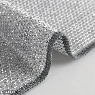 Customized Double-Sided Silver Wire Dishcloth Non Stick Oil Steel Wire Pack of 5-thumb4