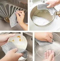 Customized Double-Sided Silver Wire Dishcloth Non Stick Oil Steel Wire Pack of 5-thumb4