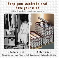 DN BROTHERS (pack of 1 ,54*30*18 CM) Cloth Storage Box 26L with Cover  6 Grid | Foldable Clothes Organizer Storage Box for Wardrobe, Saree, Shirts-thumb4