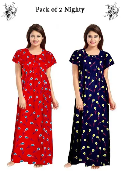 Stylish Nighty For Women, Pack Of 2