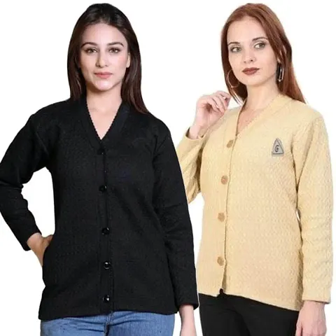 Trendy Woolen Cardigan for Women Combo of 2