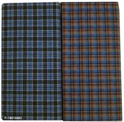 Stylish Fancy Cotton Checked 2Mtr Lungis Combo For Men Pack Of 2-thumb0