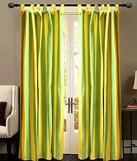 Red Stripe Loop Door Curtain Set of 2 PCS-thumb3