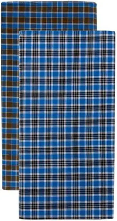 Men's Multicoloured Cotton Checked Lungis Pack Of 2