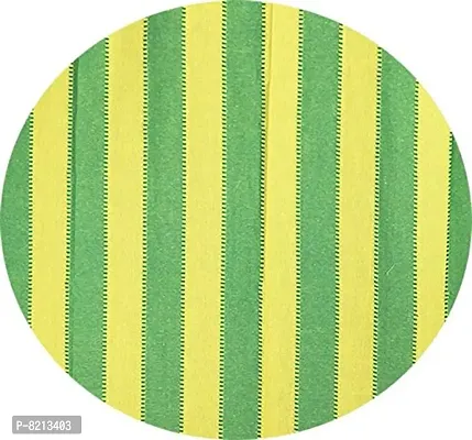 New Ladies Zone Cotton Green and Yellow Strip Door Surtains (7X4ft)- Set of 2-thumb2