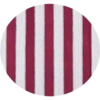 Maroon Strip Door Curtains Set of 2 pc 100% Cotton-thumb1