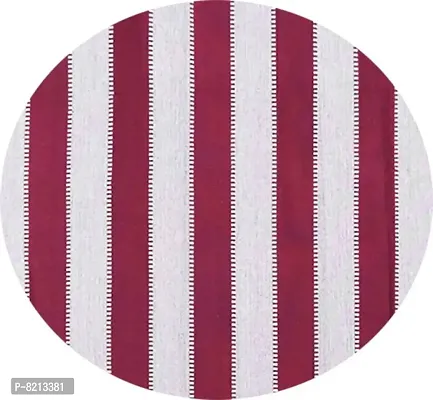 Maroon Strip Door Curtains Set of 2 100% Cotton-thumb2