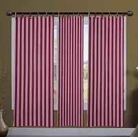 Big Maroon Stripe Window Curtains Set of 2 pc 100% Cotton-thumb2