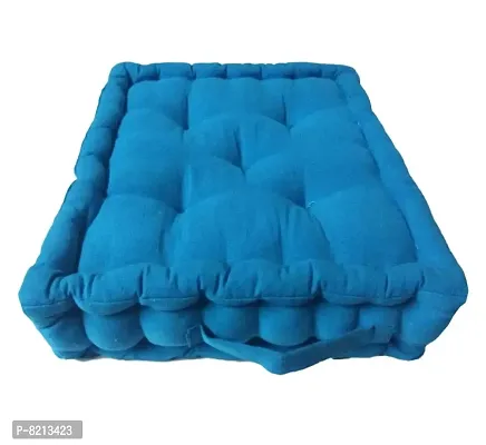 New Ladies Zone Cotton 1200 g Filling Floor Cushion (Blue, 40 X 40 cm, 14 x 14 inch)