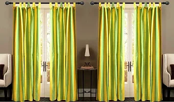 Red Strip Loop Door Curtain Set of 4PCS 100% Cotton-thumb2