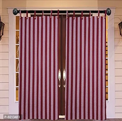 Multi Stripe Loop Window Curtains Set of 3 pc-thumb3