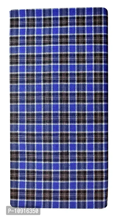 Stylish Fancy Cotton Checked 2Mtr Lungis For Men Pack Of 1-thumb0