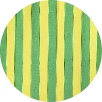 Green Yellow Strip Loop Door Curtain Set of 4 100% Cotton-thumb1