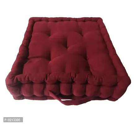 New Ladies Zone Cotton 40X40 cm/14x14-inch Floor Cushion -Maroon (1200 g Filling)-thumb0